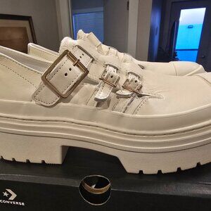 CONVERSE Chuck Taylor All Star Lugged Heel Mary Jane Platform Leather SZ 8 NEW